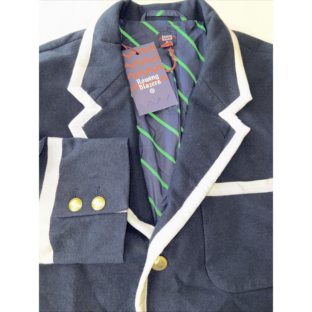 Rowing Blazers Jacket Mens XXL Navy White Blazer Target Gold Buttons Preppy